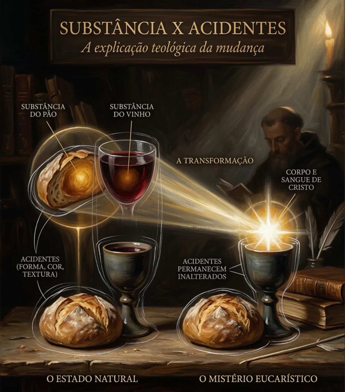 Infográfico explicando Substância e Acidentes